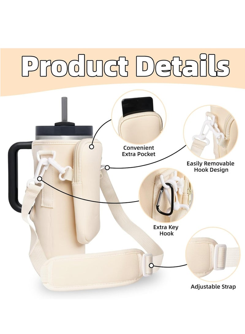 إسكدنيا 40oz Tumbler Water Bottle Carrier Bag with Removable Phone Pocket  Adjustable Strap, for Hiking  Camping - Image 4
