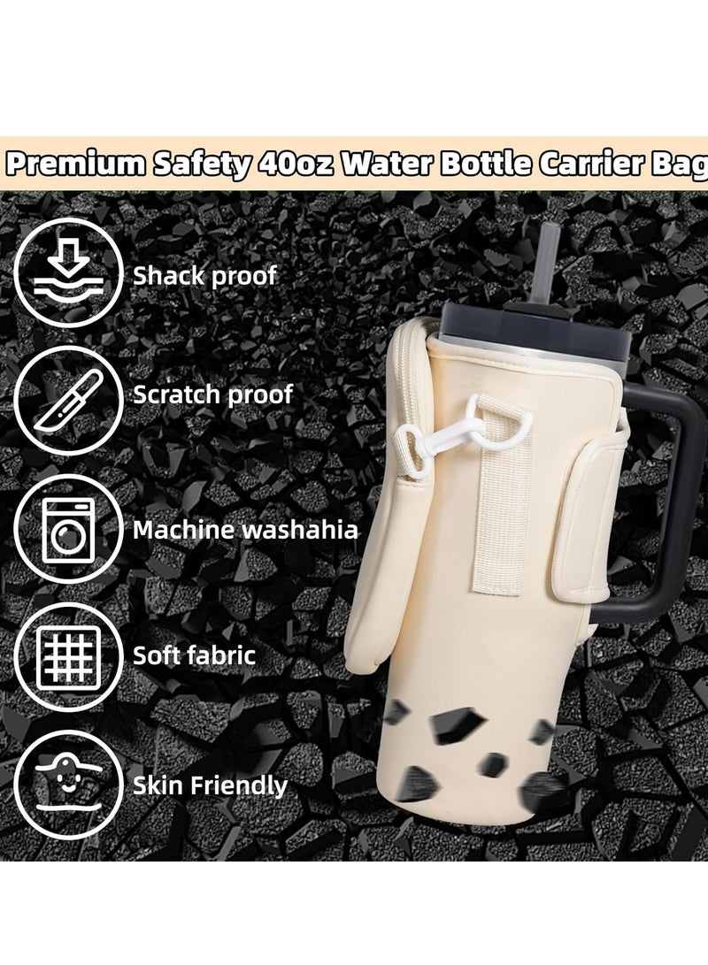 إسكدنيا 40oz Tumbler Water Bottle Carrier Bag with Removable Phone Pocket  Adjustable Strap, for Hiking  Camping - Image 2