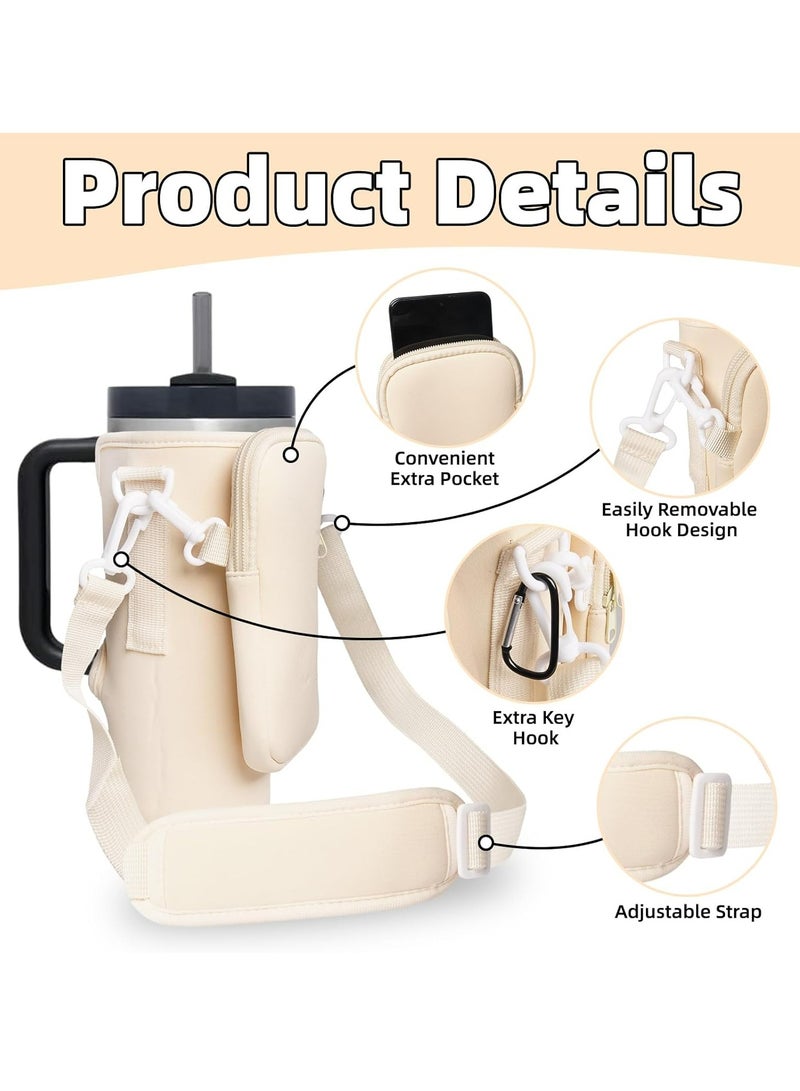 إسكدنيا 40oz Tumbler Water Bottle Carrier Bag with Removable Phone Pocket  Adjustable Strap, for Hiking  Camping - Image 3