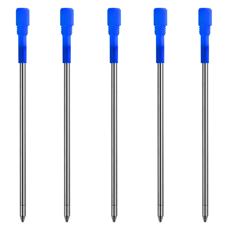 DunBong Metal Pen D1 Refills, Ballpoint Pen Refill, Blue Ink, Crystal Diamond Pen Refil Replacement Ink,3.2 inch, Pack of 5 (Blue) - Image 1