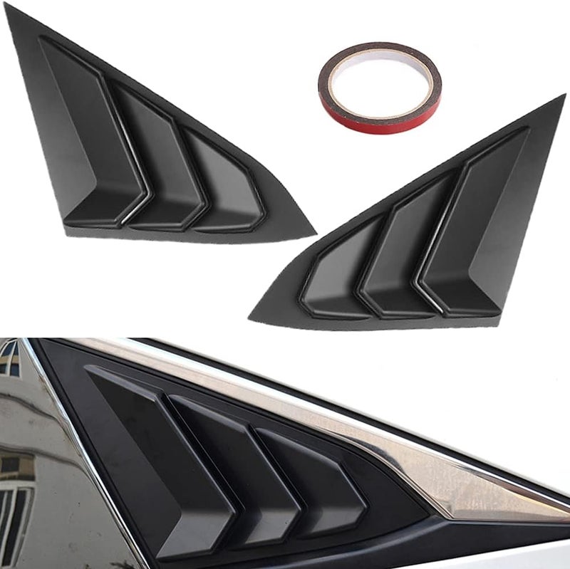 HTRACING for 10th Gen Civic Sedan Rear Side Window Louvers Air Vent Scoop Shades Cover Blinds Racing Style Compatible with Civic Sedan 2021 2020 2019 2018 2017 2016 (Matte Black) - Image 1