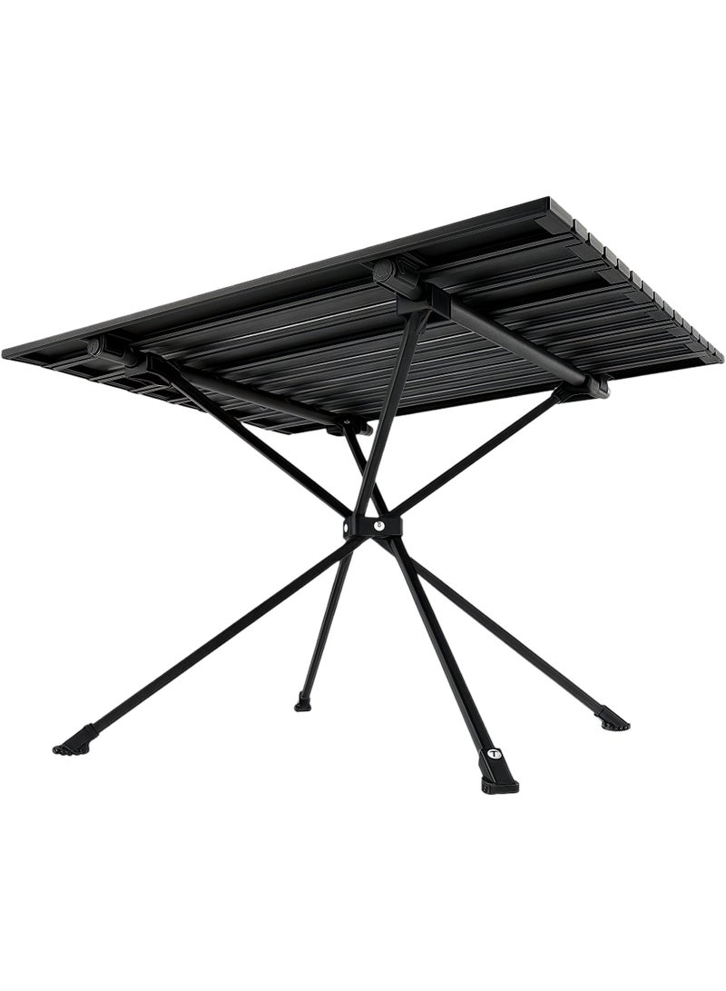 GREEN LION CAMP T2 Foldable Camping Table / Compact with 30KG Load Capacity / Sturdy & Easy-to-Setup with Waterproof Coating / Roll-Up Top Table / for Outdoor, Picnic, Backyard, BBQ & Camping - Black - Image 5