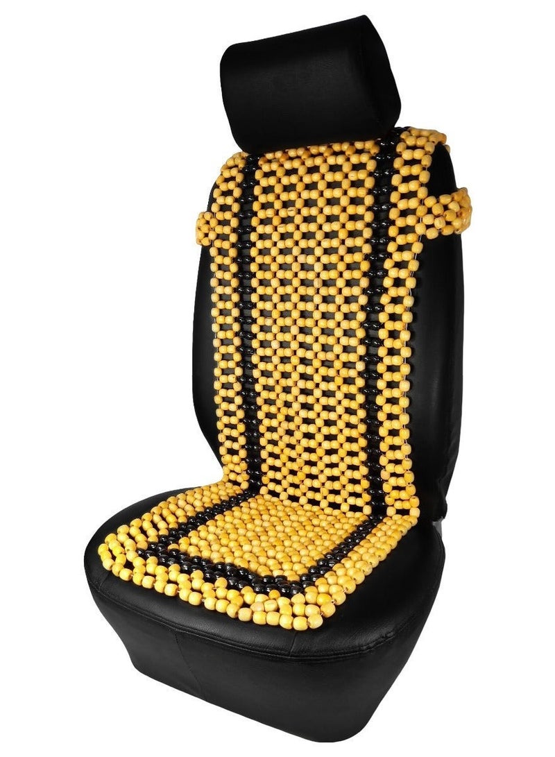 اي جي سي وسادة مقعد سيارة مزينة بخرز خشبي، توفر دعمًا كاملًا للظهر، مع تهوية لتبريد الهواء، وغطاء مقعد خشبي مزين بخرز للضغط الإبري، ومناسبة لجميع أنواع السيارات والشاحنات وسيارات الأجرة، ووسادة مريحة للقيادة لمسافات طويلة HS-1202 - Image 2