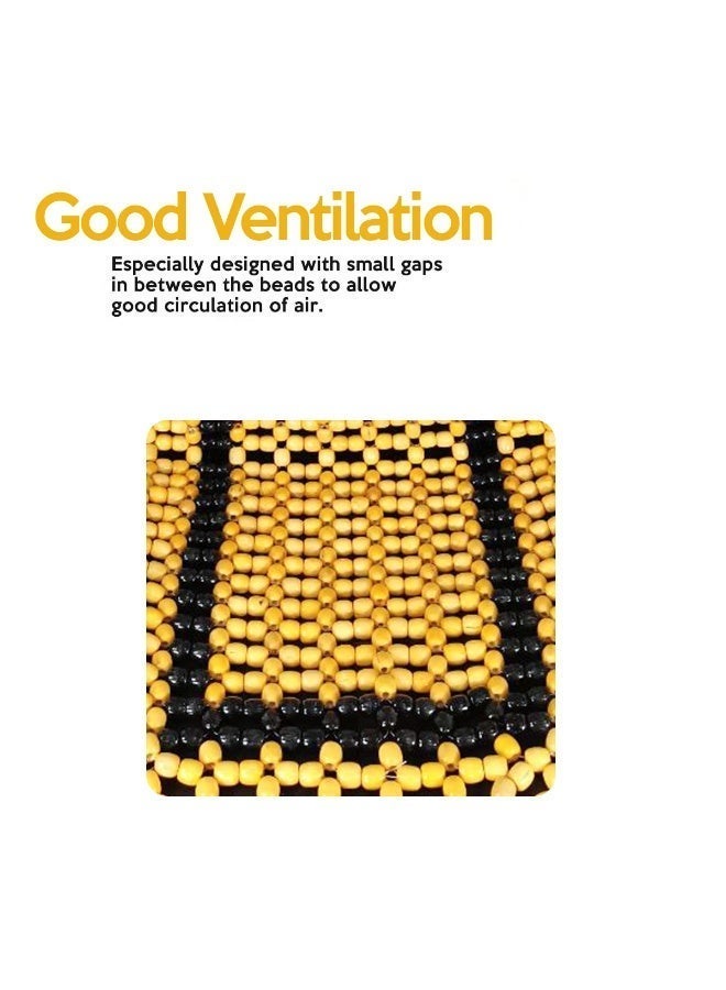 اي جي سي وسادة مقعد سيارة مزينة بخرز خشبي، توفر دعمًا كاملًا للظهر، مع تهوية لتبريد الهواء، وغطاء مقعد خشبي مزين بخرز للضغط الإبري، ومناسبة لجميع أنواع السيارات والشاحنات وسيارات الأجرة، ووسادة مريحة للقيادة لمسافات طويلة HS-1202 - Image 3