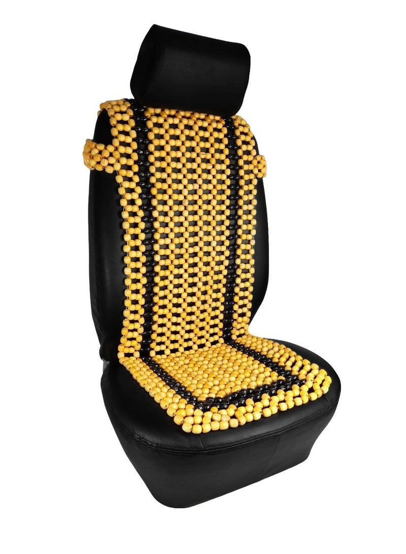 اي جي سي وسادة مقعد سيارة مزينة بخرز خشبي، توفر دعمًا كاملًا للظهر، مع تهوية لتبريد الهواء، وغطاء مقعد خشبي مزين بخرز للضغط الإبري، ومناسبة لجميع أنواع السيارات والشاحنات وسيارات الأجرة، ووسادة مريحة للقيادة لمسافات طويلة HS-1202 - Image 4