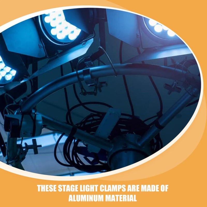 8 Silver Aluminum Stage Light Clamps for Truss Tubes 30-52mm DJ Theater Mounting Accessories - Image 5