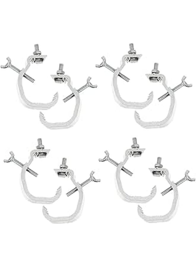 8 Silver Aluminum Stage Light Clamps for Truss Tubes 30-52mm DJ Theater Mounting Accessories - Image 1