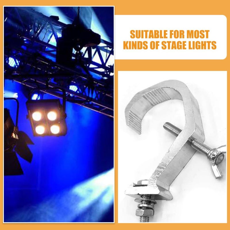 8 Silver Aluminum Stage Light Clamps for Truss Tubes 30-52mm DJ Theater Mounting Accessories - Image 4