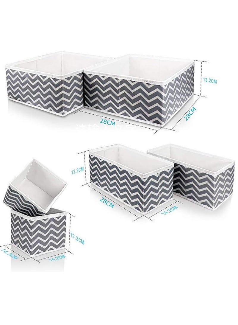 Hihonor Drawer Organizer Clothes,8 PCS,Foldable Closet Organizer Underwear Basket Cubes,Fabric Storage Dividers Bins Containers,for Storing Clothes,2 Large+2 Medium+4 Small (Grey) - Image 4