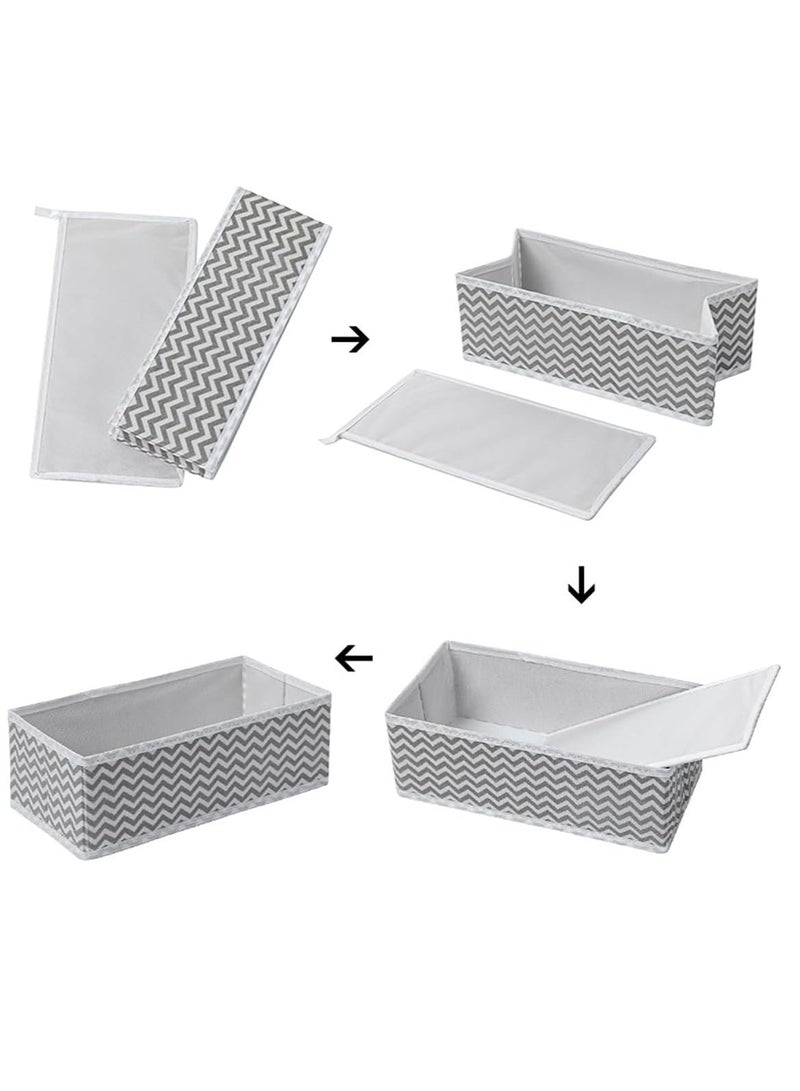 Hihonor Drawer Organizer Clothes,8 PCS,Foldable Closet Organizer Underwear Basket Cubes,Fabric Storage Dividers Bins Containers,for Storing Clothes,2 Large+2 Medium+4 Small (Grey) - Image 5