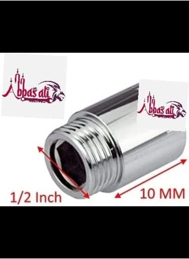ABBASALI - Male to Female Chrome Extension Nipple with Teflon Tape 3PCS - Image 1