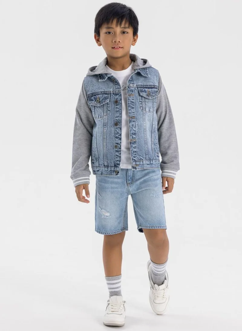 مينوتي Kids Boys  Ripped Denim Shorts