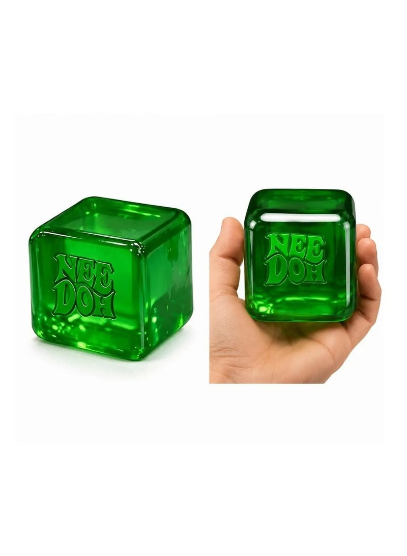 Squeezy Hush Nee Doh Sprite Nice Cube Squishy Toy, Soft & Slow-Rising Feel, Signature Nice Cube Design, Sensory Play Companion, 3 Years+ - Green - Image 3