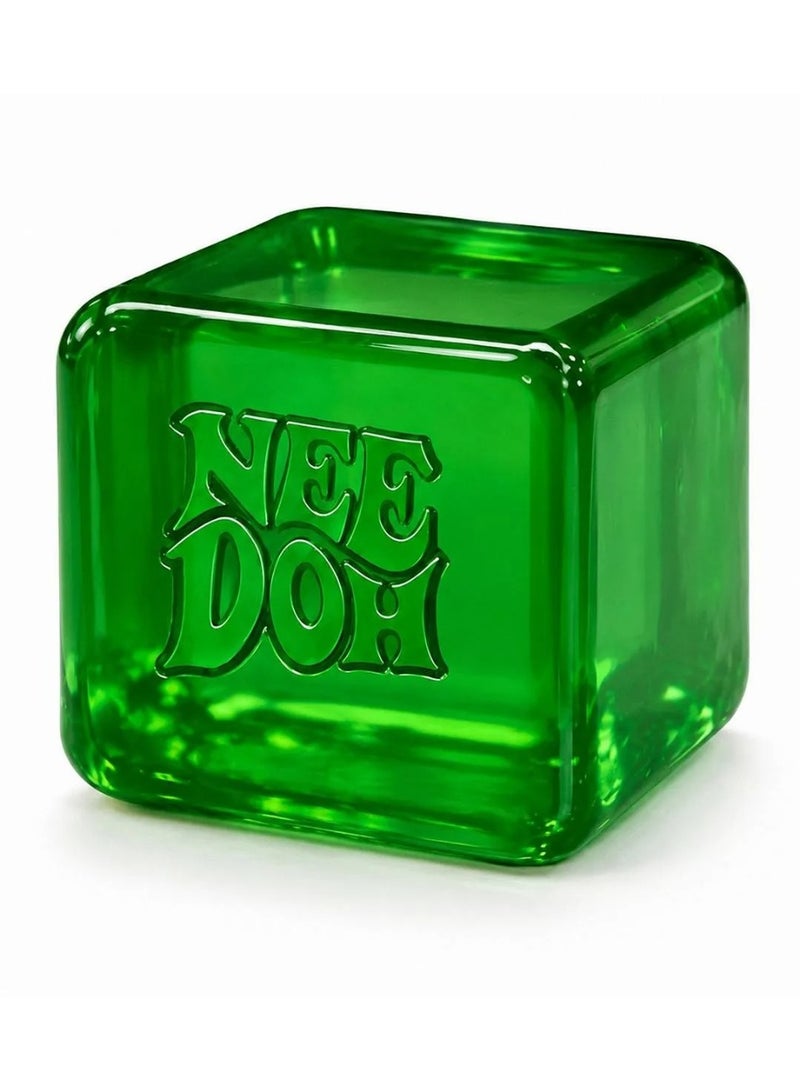 Squeezy Hush Nee Doh Sprite Nice Cube Squishy Toy, Soft & Slow-Rising Feel, Signature Nice Cube Design, Sensory Play Companion, 3 Years+ - Green - Image 1