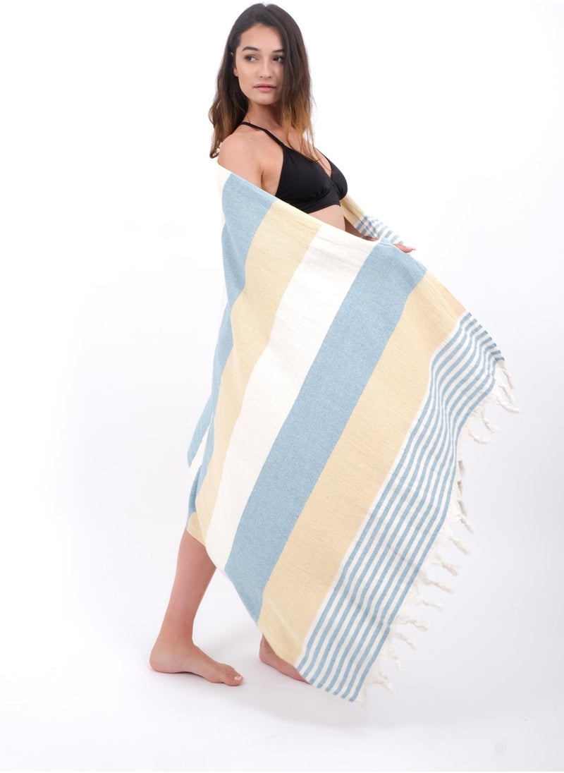 Cotton 100X180CM Fringed Loincloth -Yellow/blue - pzsku/Z1140BFD042BC432EB9DFZ/45/_/1725726156/8421868b-ed4d-49e4-af0c-590fa2b80368