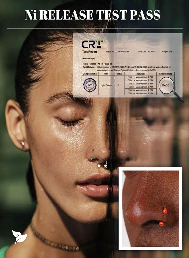 Besteel أفضل 24 قطعة حلقات أنف Septum للنساء 16G - مجوهرات ثقب الشفاه على شكل حدوة حصان غير مسببة للحساسية صغيرة لطيفة من الفولاذ الجراحي المقاوم للصدأ مجموعة حلقات روك كونش هيليكس تراجوس دايث غضروف 10 مم - Image 4