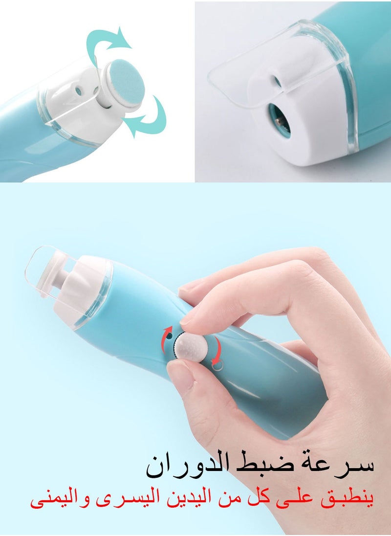 Syarme Baby Nail Trimmer Electric, Rechargeable Baby Nail File Baby Nail Clippers Set, Trim Polish Grooming Kit for Newborn Toddler or Adults Toes Fingernails, 9 Grinding Heads and LED Light - Blue  - Image 4