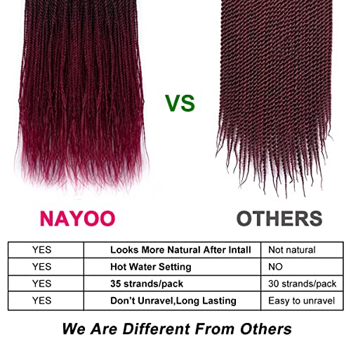 NAYOO Senegalese Twist Crochet Hair - 8 Packs 22 Inch Crochet Hair For Black Women, 35 Strands/Pack Small Twist Crochet Braids Hair Hot Water Setting, Braid Hair Extensions Crochet(22 Inch, 1B/BUG) - Image 2
