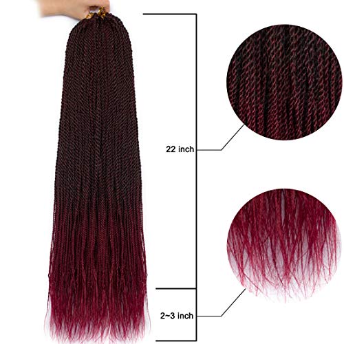 NAYOO Senegalese Twist Crochet Hair - 8 Packs 22 Inch Crochet Hair For Black Women, 35 Strands/Pack Small Twist Crochet Braids Hair Hot Water Setting, Braid Hair Extensions Crochet(22 Inch, 1B/BUG) - Image 4