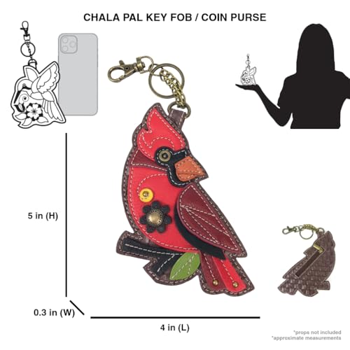 CHALA Bird Collection Women's Decorative Key Fob/Coin Purse Accessory - Cardinal - Image 3