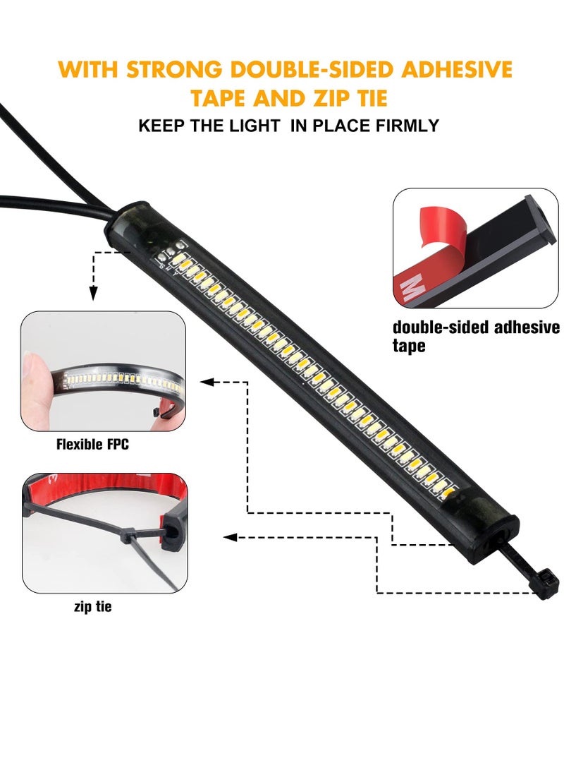 Flexible 12V LED Motorcycle Turn Signal Strips - 2Pcs Universal Blinkers for Harley, Cafe Racer, Dual Sport  Dirt Bikes, Enhance Visibility  Safety - Image 3