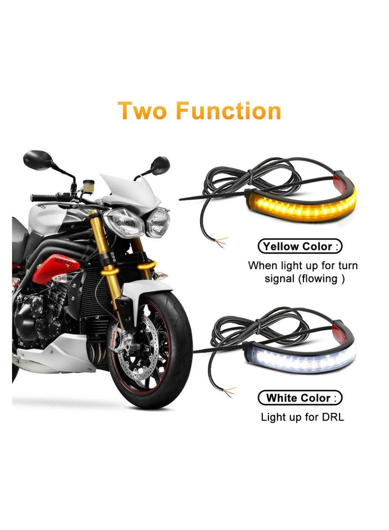 Flexible 12V LED Motorcycle Turn Signal Strips - 2Pcs Universal Blinkers for Harley, Cafe Racer, Dual Sport  Dirt Bikes, Enhance Visibility  Safety - Image 4