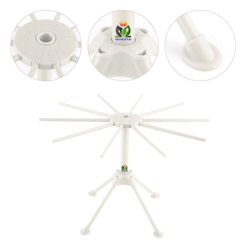 GOZIHA Kitchen Pasta Drying Rack | Make Homemade Fresh Pasta | Household Noodle Dryer Rack Hanging for Home Use | Spaghetti Drying Rack Noodle Stand | Easy Storage and Quick Set-Up (White) - Image 5