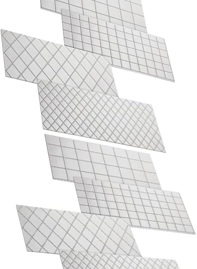 Size 2 Flexible Fondant Imprint Molds Grid Pattern Cake Puck Set 8pcs for Baking DIY