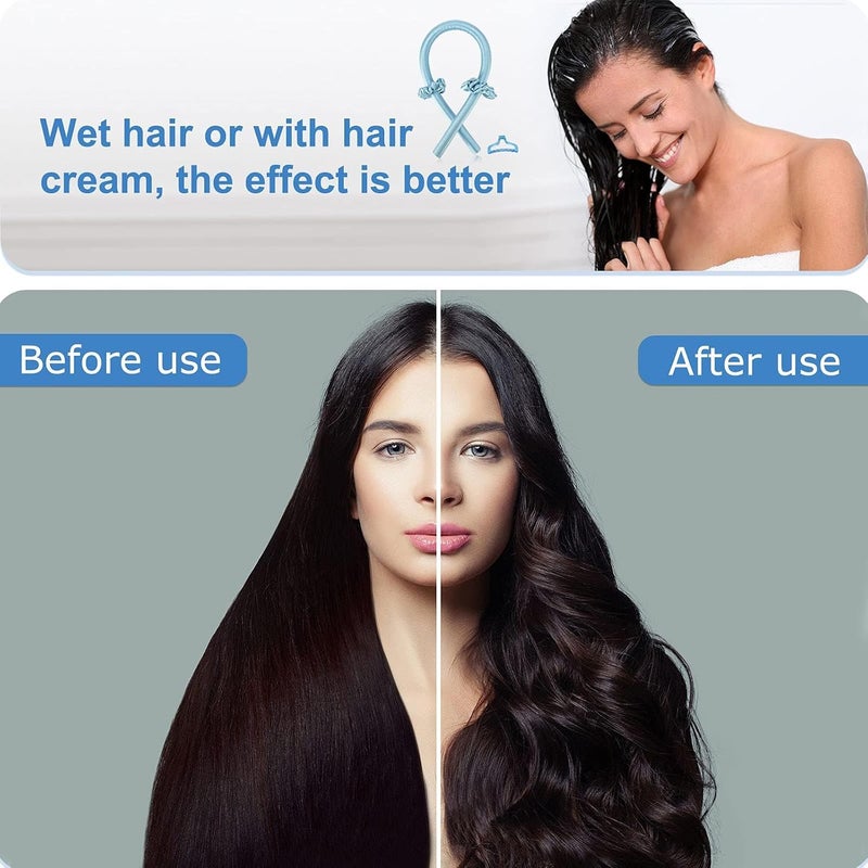 ELECDON Heatless Hair Curlers For Long Hair, No Heat Silk Curls Headband You Can To Sleep In Overnight, Soft Foam Hair Rollers, Curling Ribbon and Flexi Rods for Natural Hair - Image 5