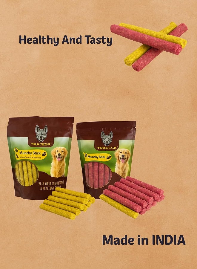 TRADESK High Protein Munchy Chew Sticks for Dogs - Chicken & Mutton Flavored | 2kg Pack (1kg Each) | for All Breeds & Life Stages | Supports Dental Health & Gums - Image 2