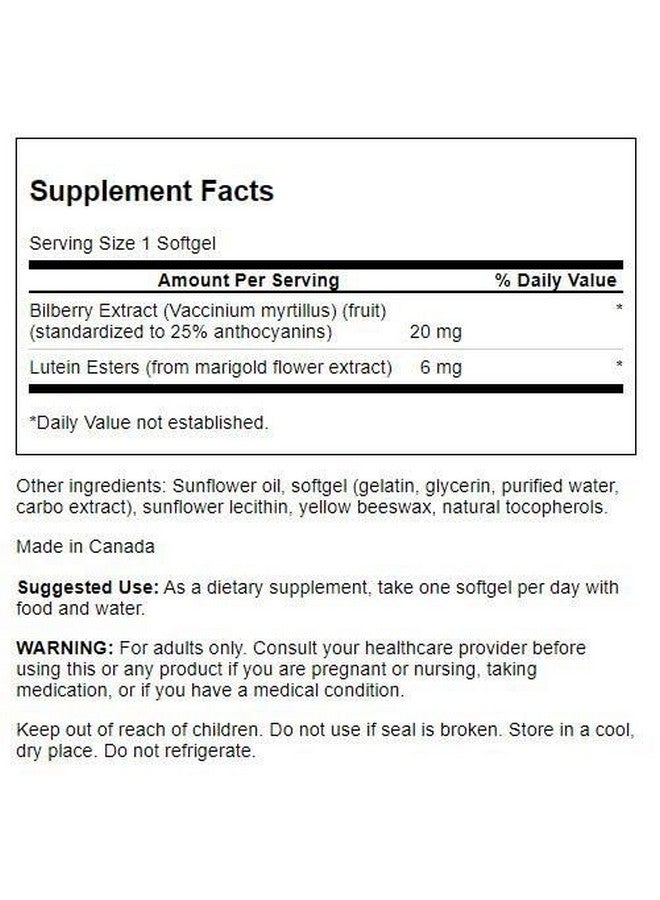 Swanson Lutein & Bilberry 6/20 Milligrams 120 Sgels - Image 2