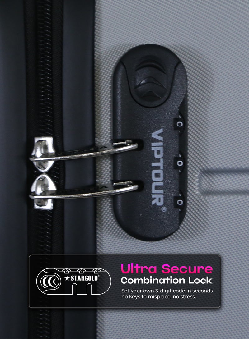 فيبتور طقم حقائب سفر 3 قطع ABS بعجلات مع نظام رقم قابل للقفل - Image 3