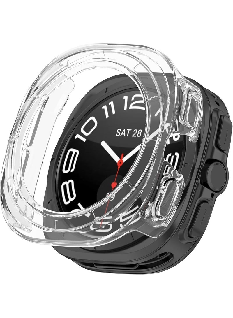 MHM Case Compatible with 2024 Samsung Galaxy Watch 7 Ultra 47mm, Hard PC Bumper Clear Protective Cover [No Screen Guard], Clear - Image 1