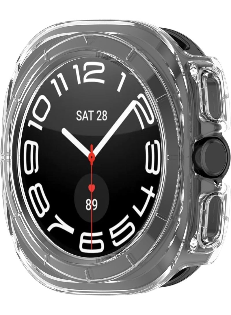 MHM Case Compatible with 2024 Samsung Galaxy Watch 7 Ultra 47mm, Hard PC Bumper Clear Protective Cover [No Screen Guard], Clear - Image 3