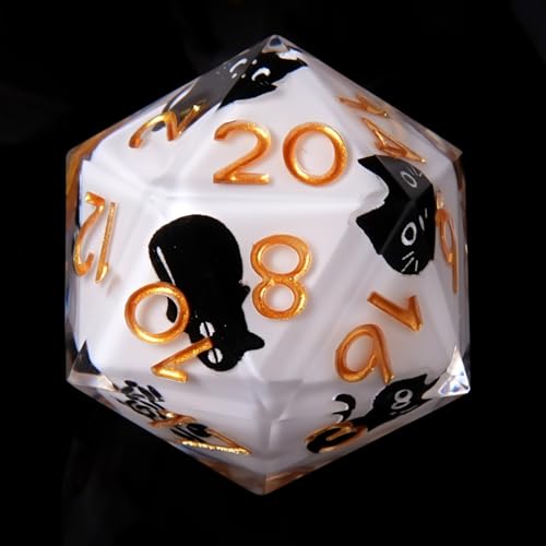 FTNNGIME Cute Cat DND Dice Set 7Pcs Sharp Edge Resin Suitable for Dungeons Dragons Dice Polyhedral Roleplaying Games Dungeons and Dragons RPG MTG Table - Image 1