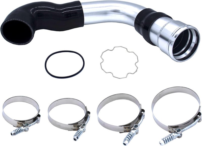 MOCW 3.5" Cold Side Intercooler Pipe Kit & Boot Upgrade Kit Compatible with 2011-2016 Ford 6.7L Powerstroke Diesel F-250 F-350 F-450, Silver - Image 1