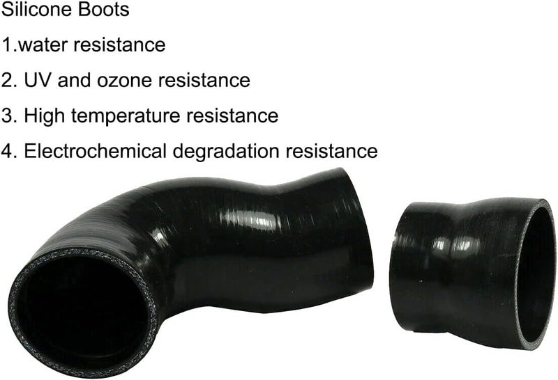 MOCW 3.5" Cold Side Intercooler Pipe Kit & Boot Upgrade Kit Compatible with 2011-2016 Ford 6.7L Powerstroke Diesel F-250 F-350 F-450, Silver - Image 5