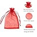 Pimuza 50 Pc 5x7 inch Gift Wrap Bags RedOrganza Sheer FabricDrawstring Glossy Pastel Treat Bags for Baby Shower FavorHouse Party FavorsBridal Shower FavorLipsense HolderXmasTeaCookiesChocolate - Image 4