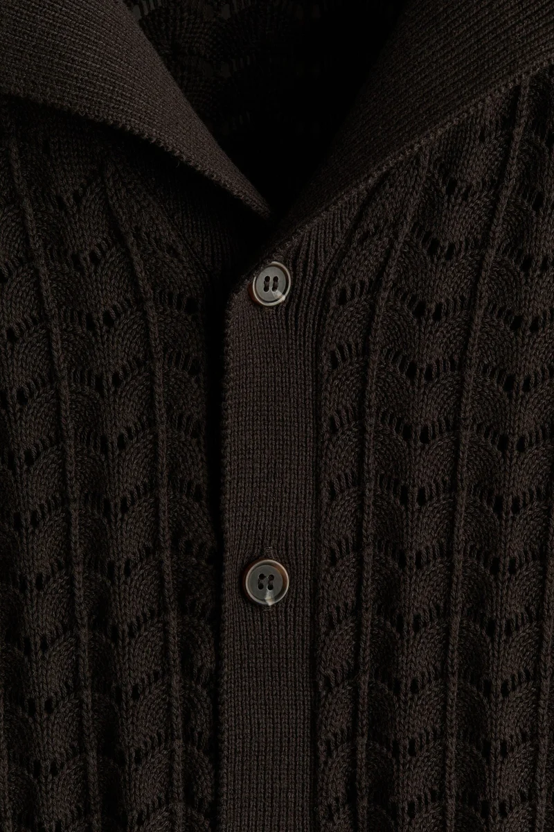 H&M  Relaxed Fit Pointelle-knit resort shirt for Men | Best Price UAE