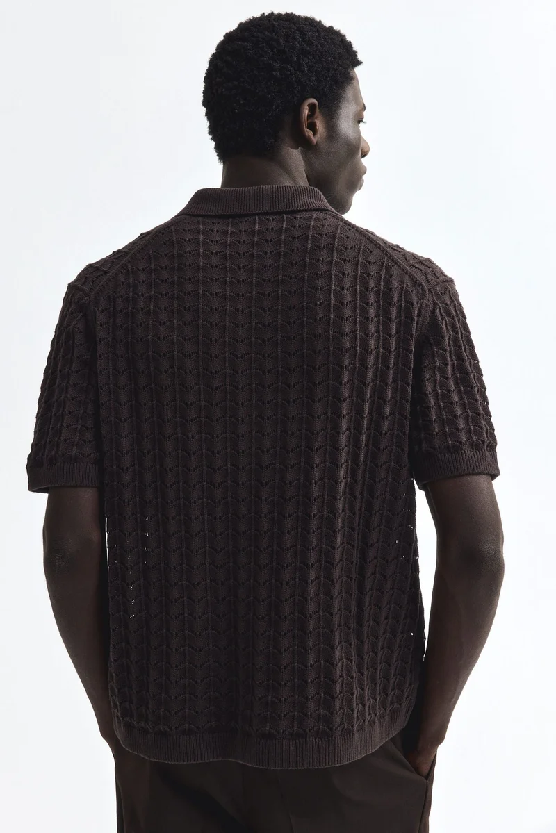 H&M  Relaxed Fit Pointelle-knit resort shirt for Men | Best Price UAE