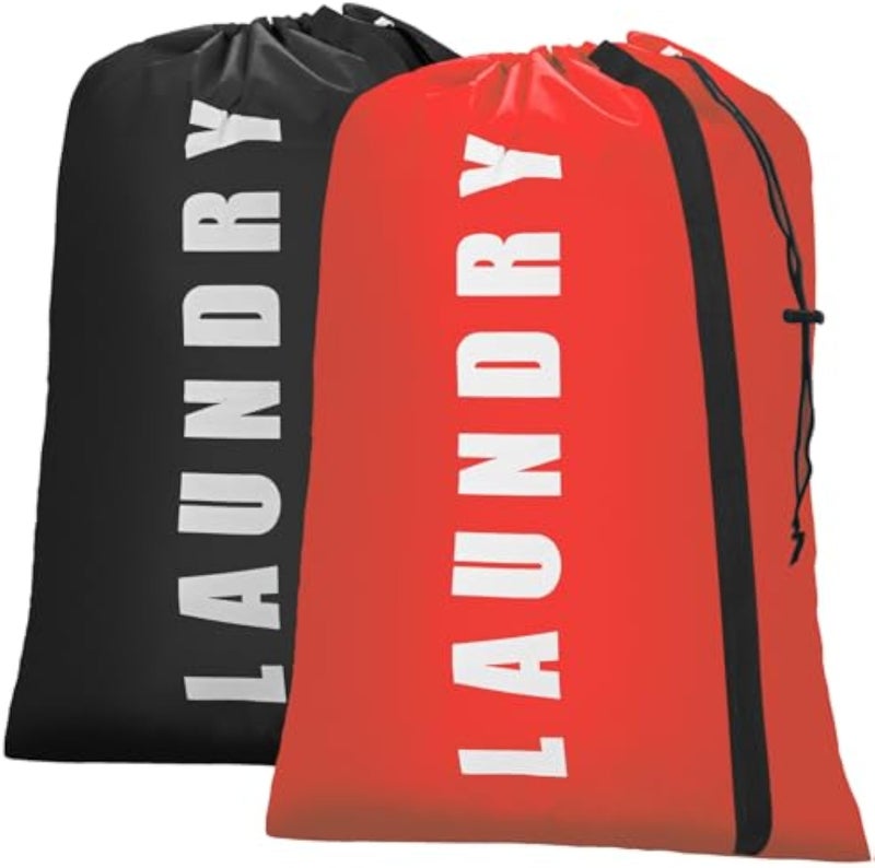 Isink Laundry Bag,2 Pack Travel Laundry Bags for Dirty Clothes,Large Laundry Bags for Camping & Traveling,Dirty Clothes Travel Bag, Travel Essentials 24" x 36" (Cyan + Gray) - Image 2