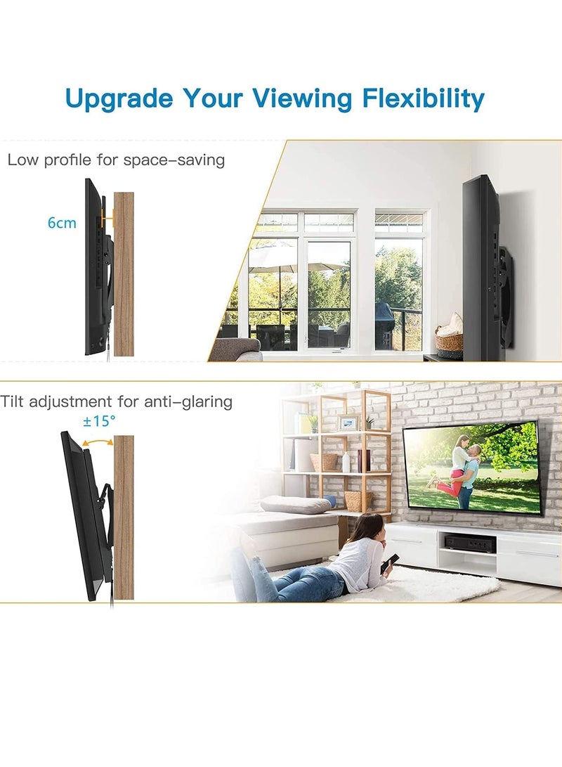 ELTRAZONE 26" - 75" Fixed TV Wall Mount Bracket, Universal Tilt TV Heavy Duty Wall Mount Adjustable TV Stand for LED LCD OLED Plasma TV with Super Strong 50kg Weight Capacity VESA up to 700 x 400 - Image 4