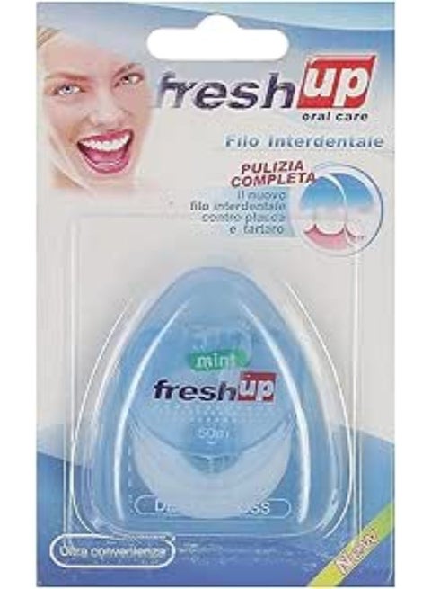Fresh Up Dental Floss 50m - Essential for Complete Oral Hygiene,Blue.(2pcs)