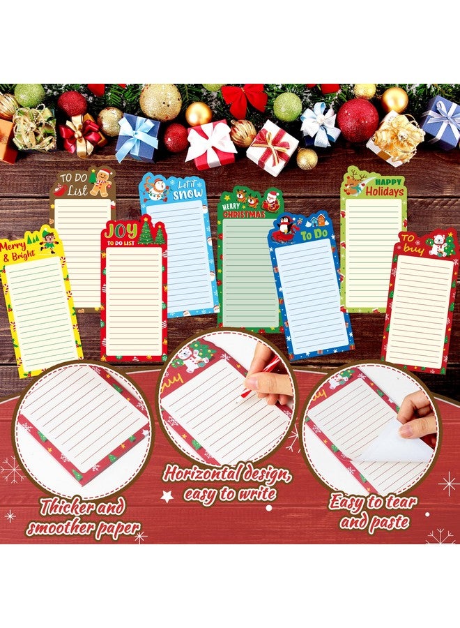 ANGOLIO Christmas Sticky Notes With Pen - 8 Set Christmas Notepads With Candy Cane Pen Christmas Sticky Notes To Do List Gift Self-Stick Notes For Holiday Classroom Rewards Christmas Goodie Bag - Image 3