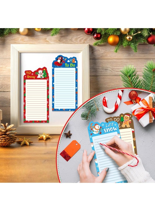 ANGOLIO Christmas Sticky Notes With Pen - 8 Set Christmas Notepads With Candy Cane Pen Christmas Sticky Notes To Do List Gift Self-Stick Notes For Holiday Classroom Rewards Christmas Goodie Bag - Image 4