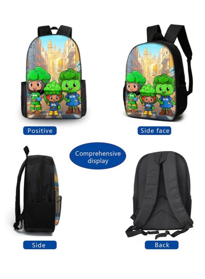 Cartoon three-piece schoolbag with front pocket - 641  - Image 3