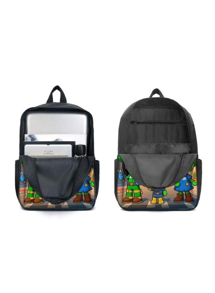 Cartoon three-piece schoolbag with front pocket - 641  - Image 4