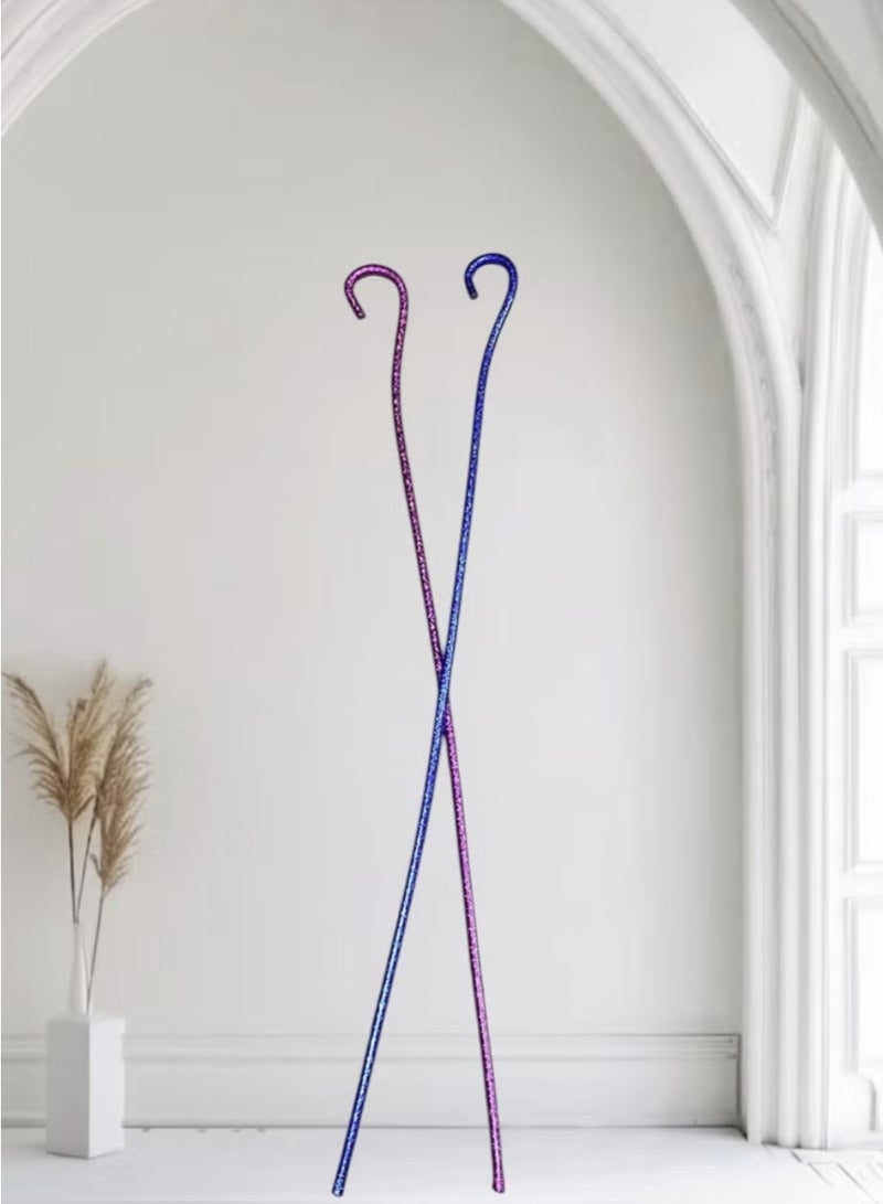 شاهين قطعتان من عصا الخيزران البلاستيكية المرنة القابلة للانحناء الملونة للرقص الشعبي والفولكلور والعروض المدرسية والتدريب على المسرح والاستخدام اليومي - Image 1