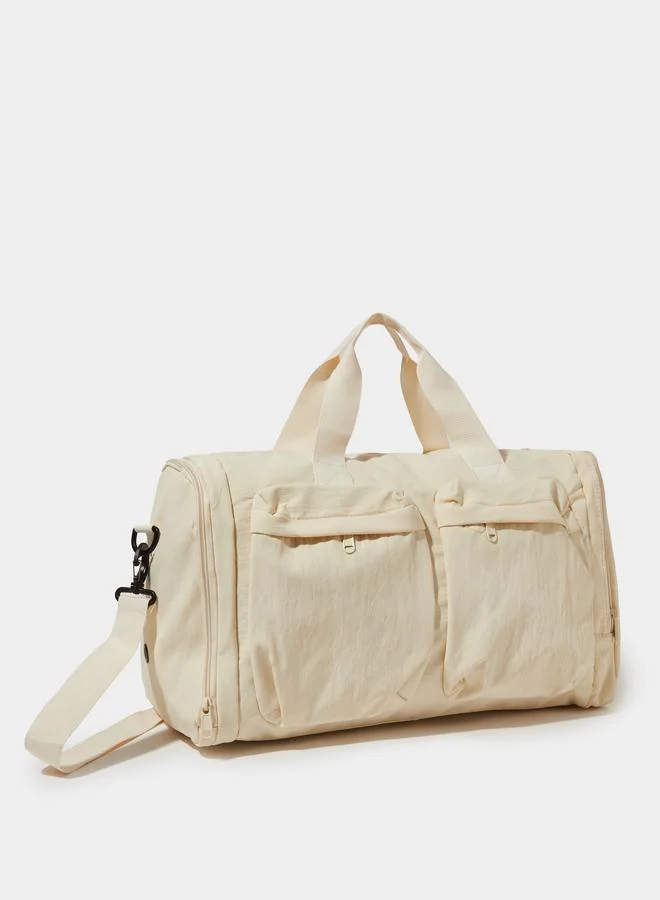 Off-White Double Pocket Gym Duffle Bag