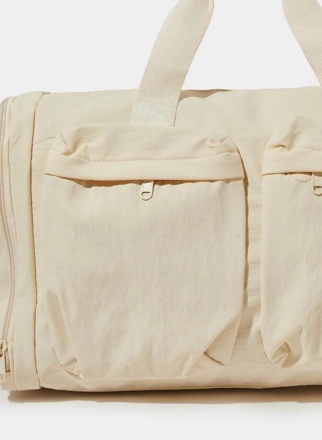 Styli  Off-White Double Pocket Gym Duffle Bag for Women | Best Price UAE
